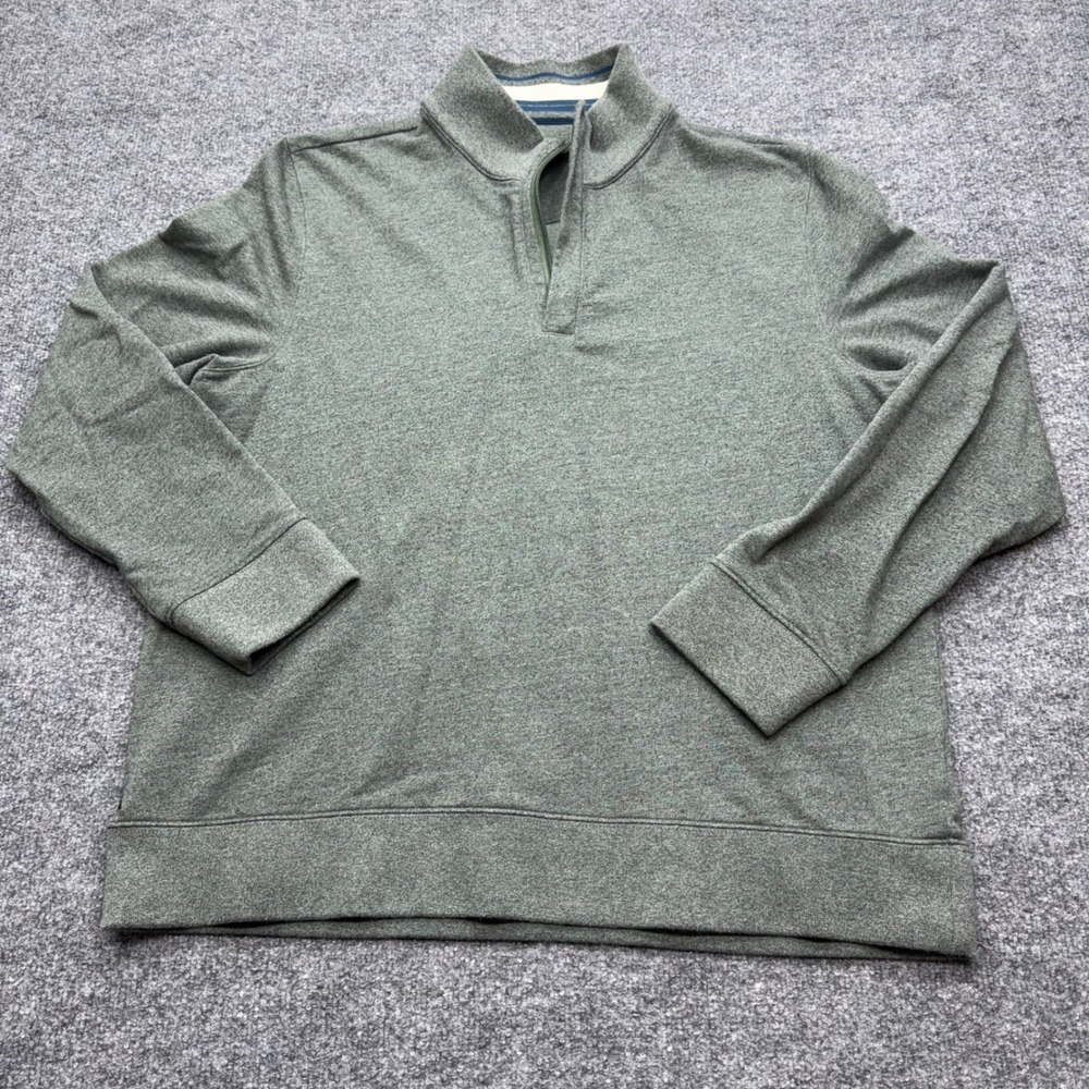 UNTUCKit Corral Quarter Zip Pullover Mens XL Green Heather 40297 Regular Fit